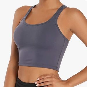 Amazon Grey/Dark Lilac Workout Crop